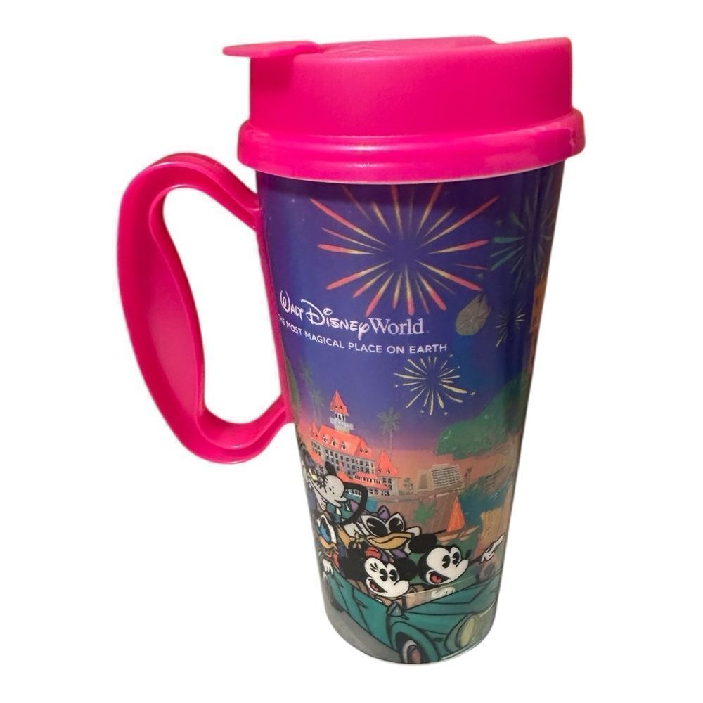 2024 Walt Disney World Resort WDW Hot Pink Refillable Mug Mickey & Friends